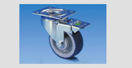 Steel castors with top plate fittings